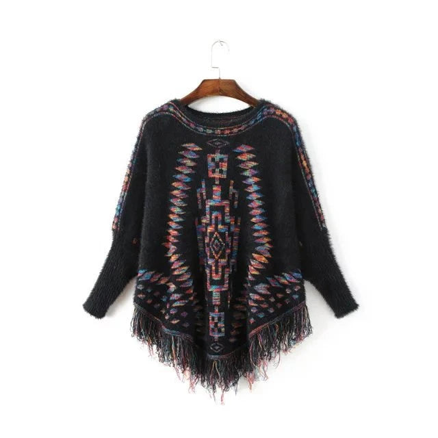 Poncho femme bohème maya