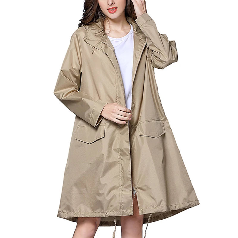 Poncho de pluie femme avec fermeture éclair