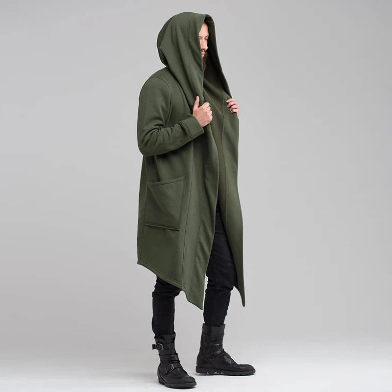 Poncho homme d'hiver long par-vent