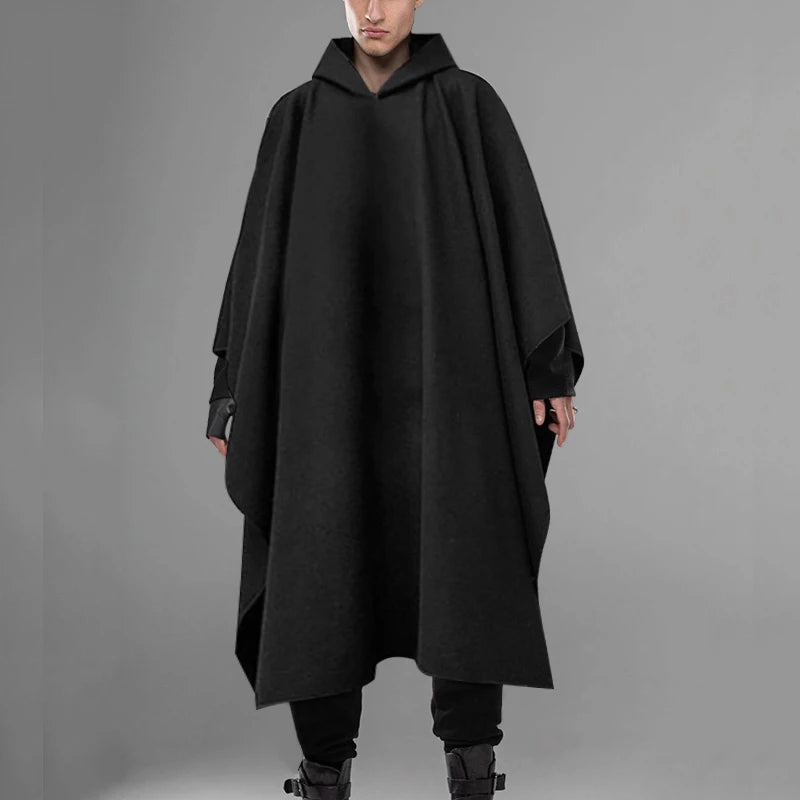 Poncho d'hiver long pour homme