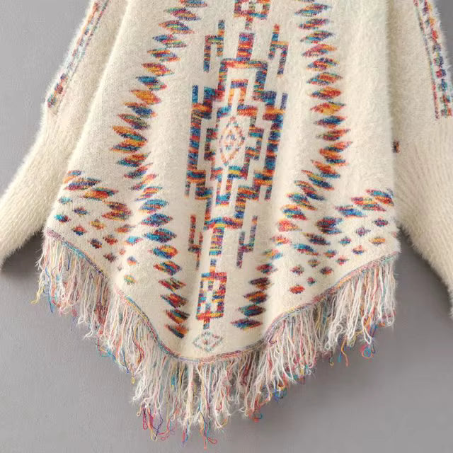 Poncho femme bohème maya