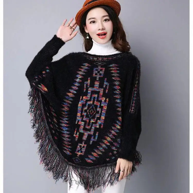 Poncho femme bohème maya