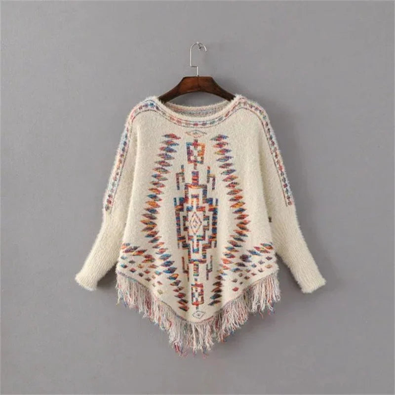 Poncho femme bohème maya
