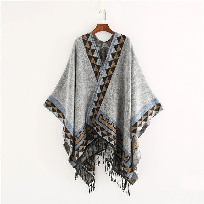 Poncho pour femme d'hiver style vintage péruvien
