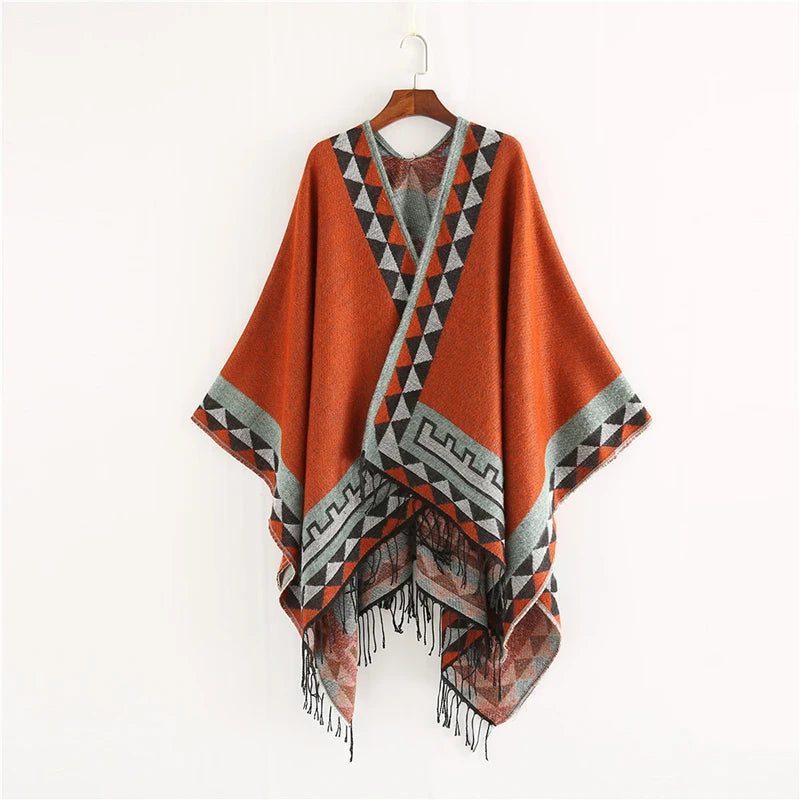 Poncho pour femme d'hiver style vintage péruvien
