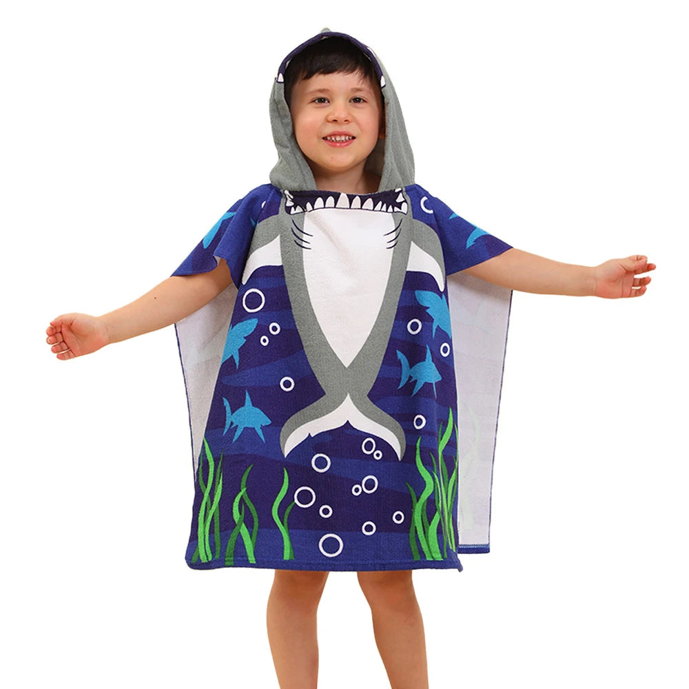 Poncho serviette de plage pour enfant rigolo