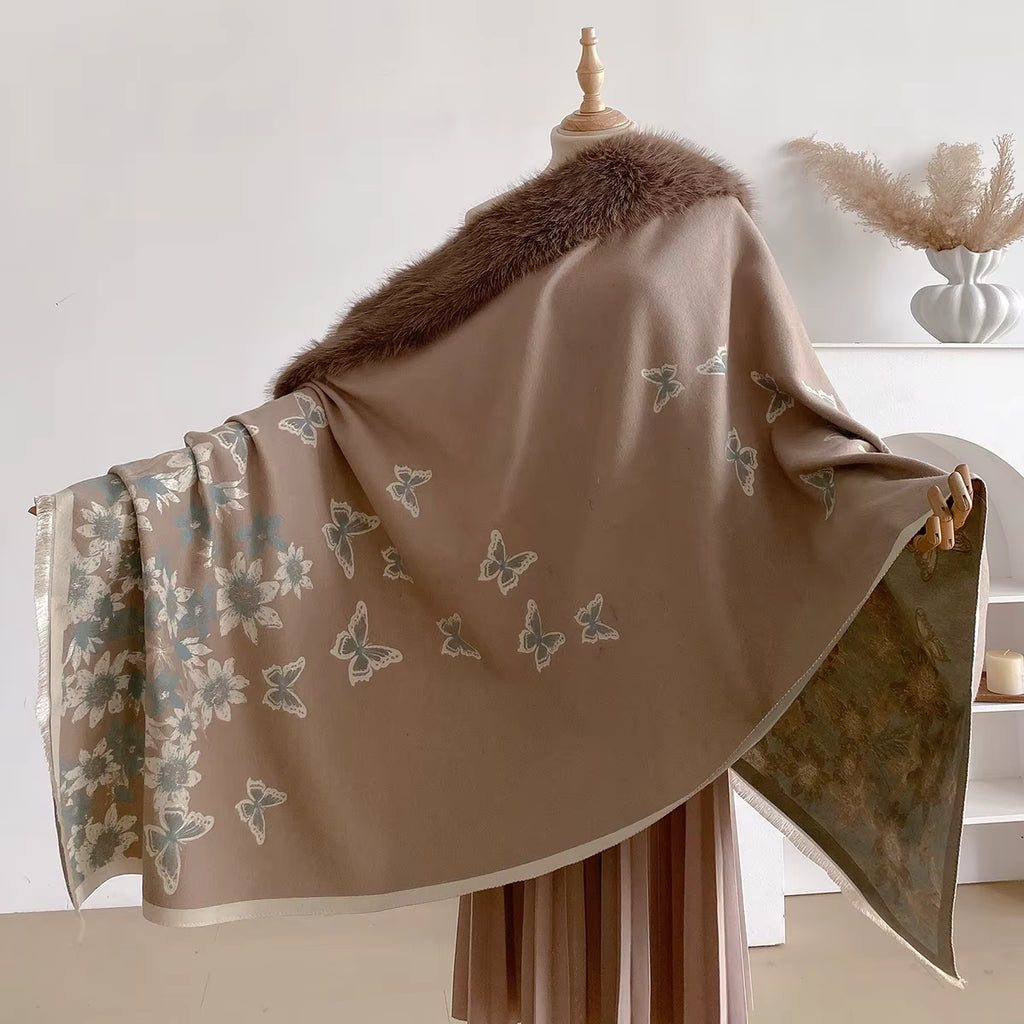 Poncho pour femme épais long chic