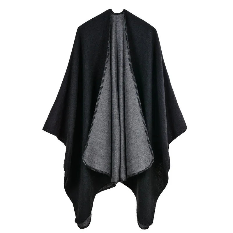Poncho femme d'hiver uni