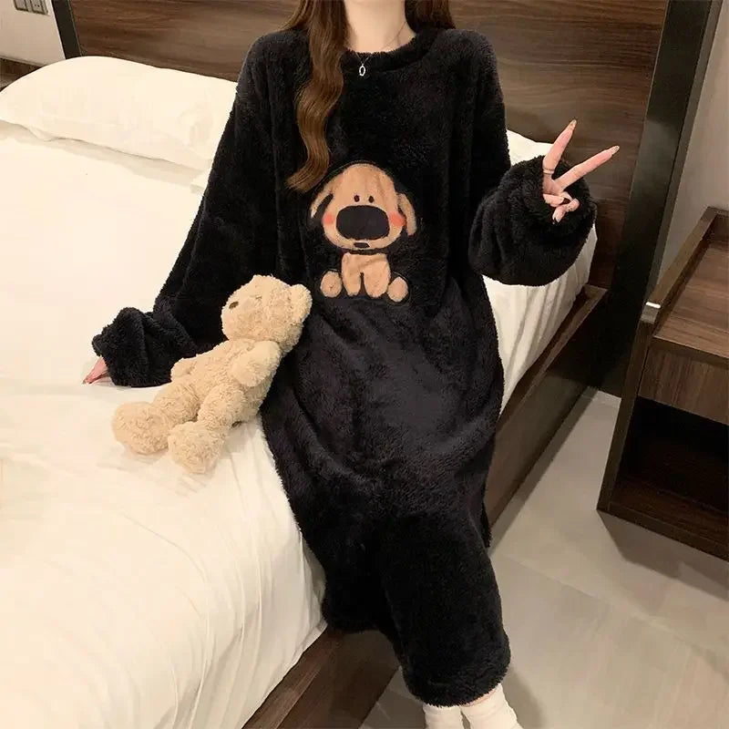 Poncho polaire noir super mignon pour femme