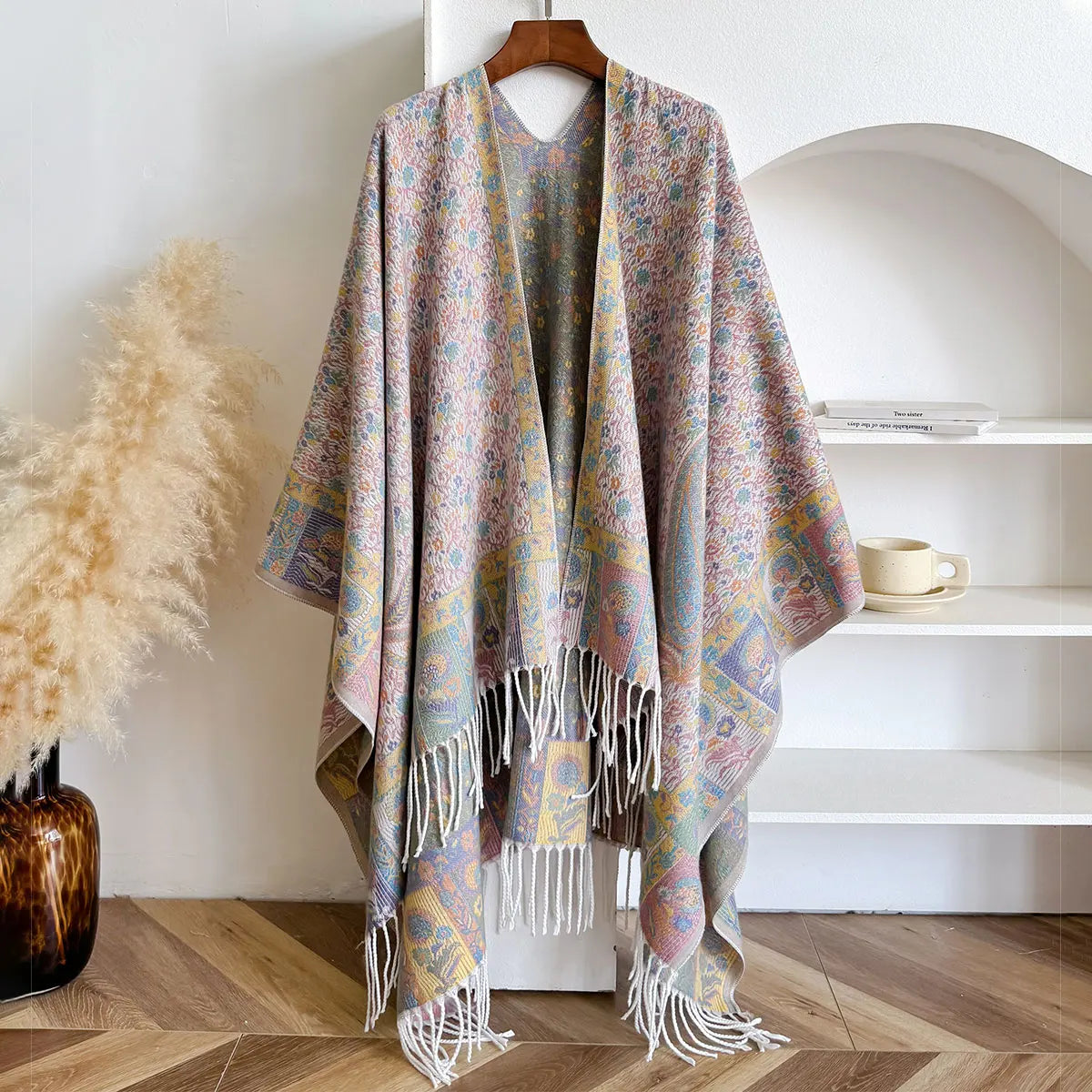 Poncho pour femme d'hiver long boho chic