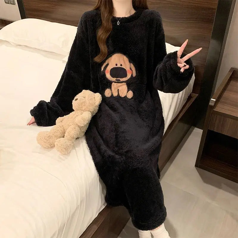 Poncho polaire noir super mignon pour femme