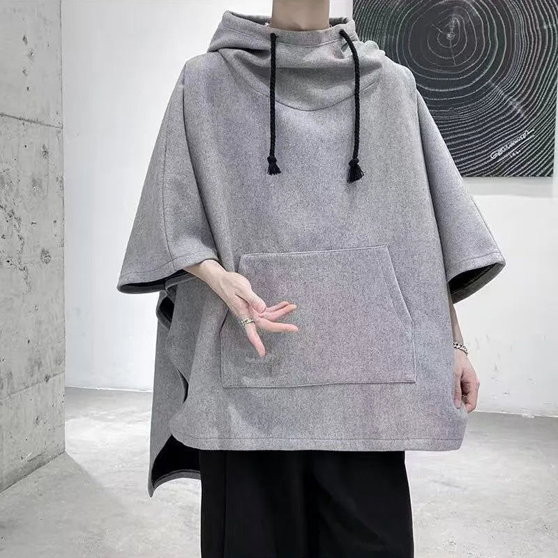 Poncho-pull avec poche centrale pour hommes