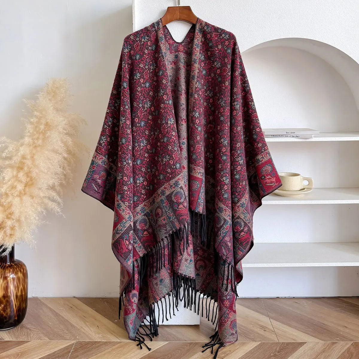 Poncho pour femme d'hiver long boho chic