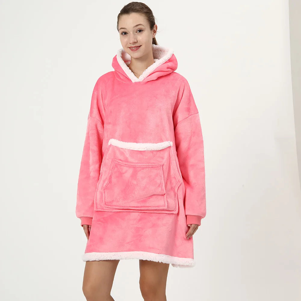 Poncho polaire chaud pour femme et homme