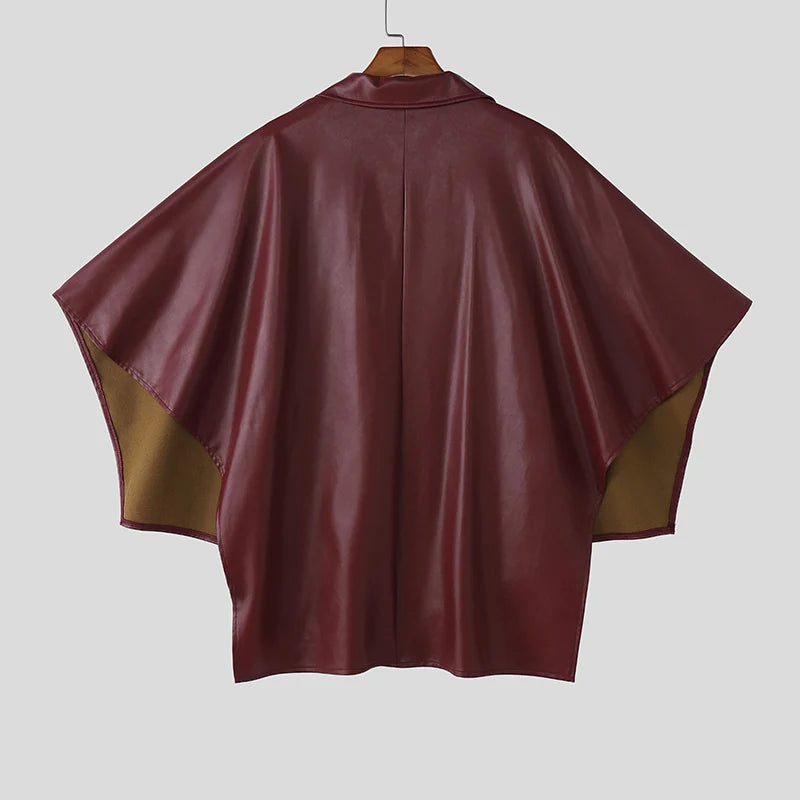 Poncho homme simili-cuir