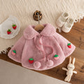 Poncho manteau bébé et enfant fraise