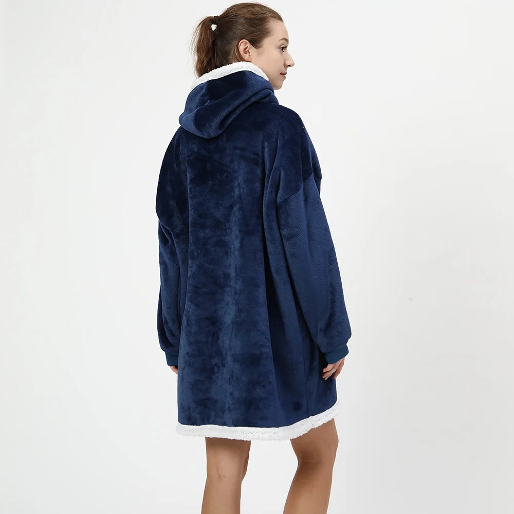 Poncho polaire chaud pour femme et homme