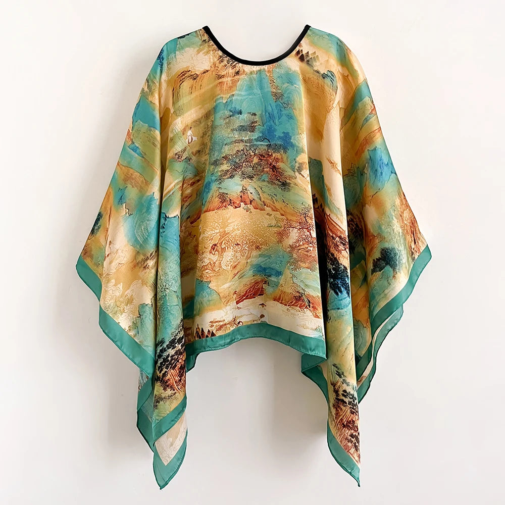 Poncho femme bohème léger