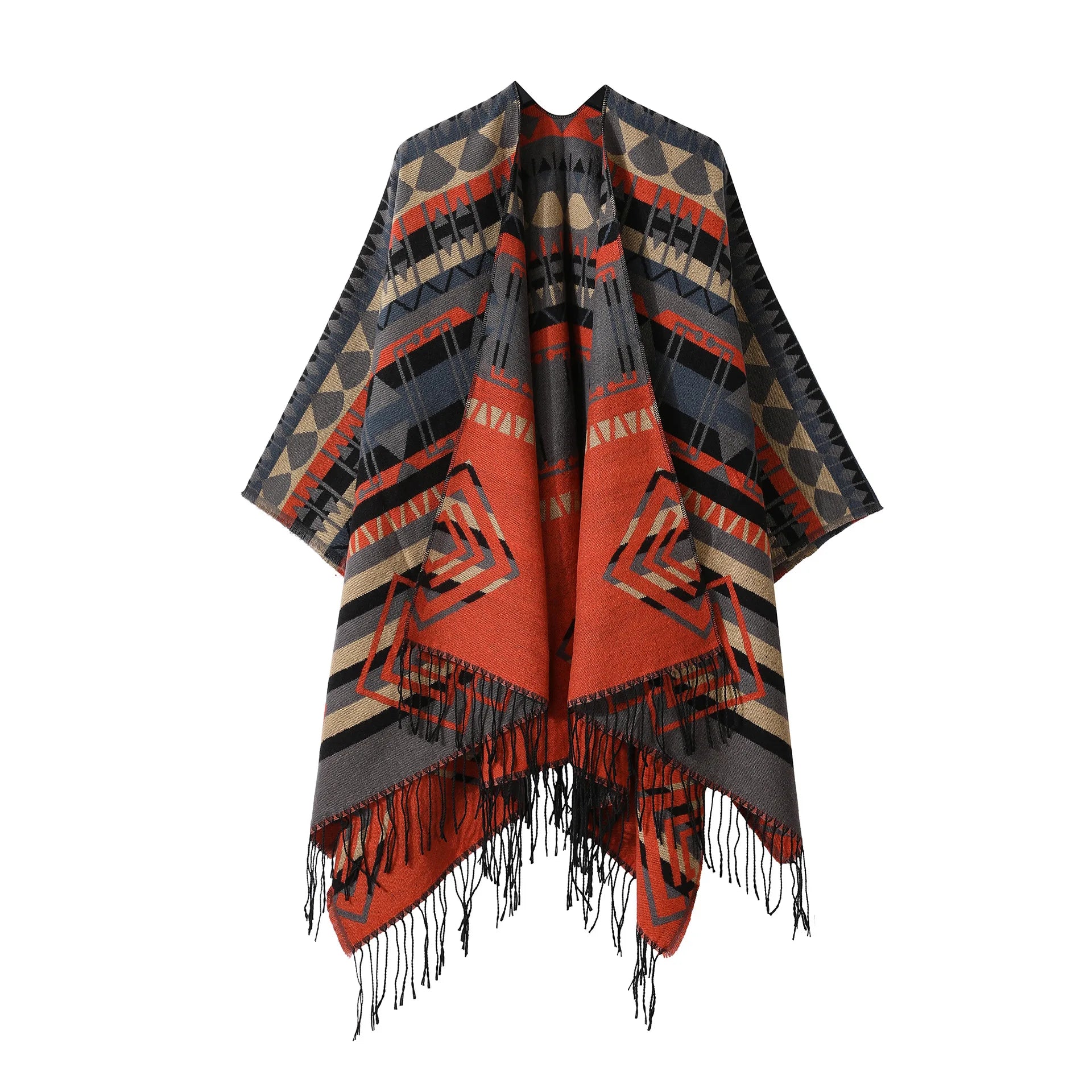 Poncho pour femme vintage style mongol