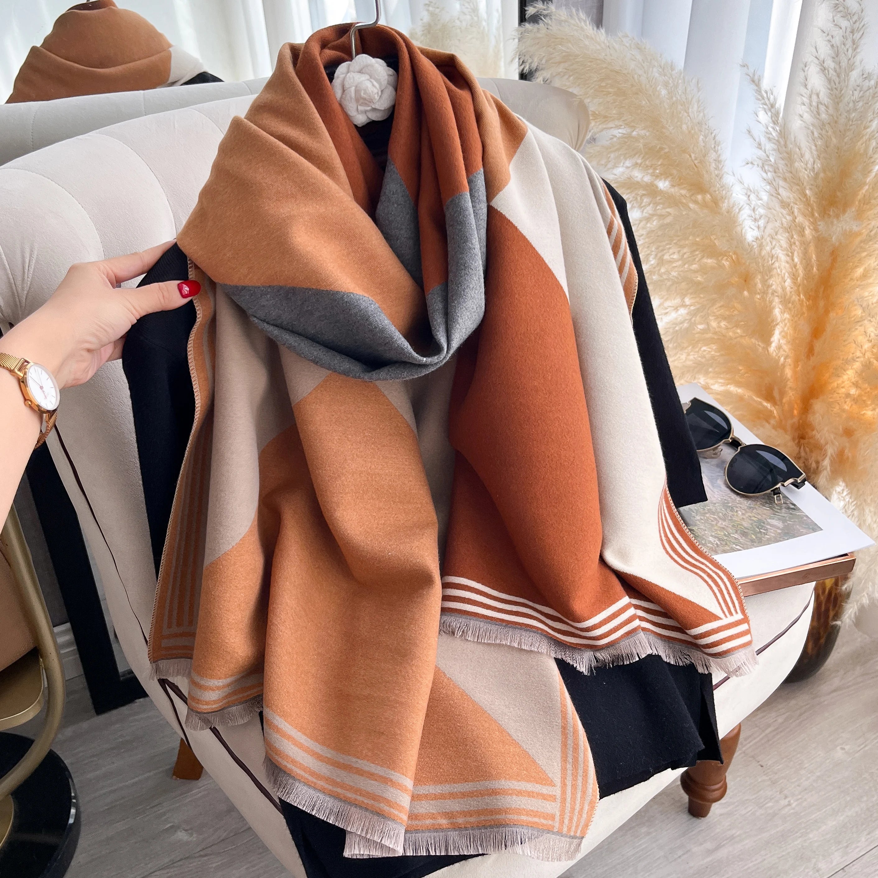 Châle femme d'hiver long chic