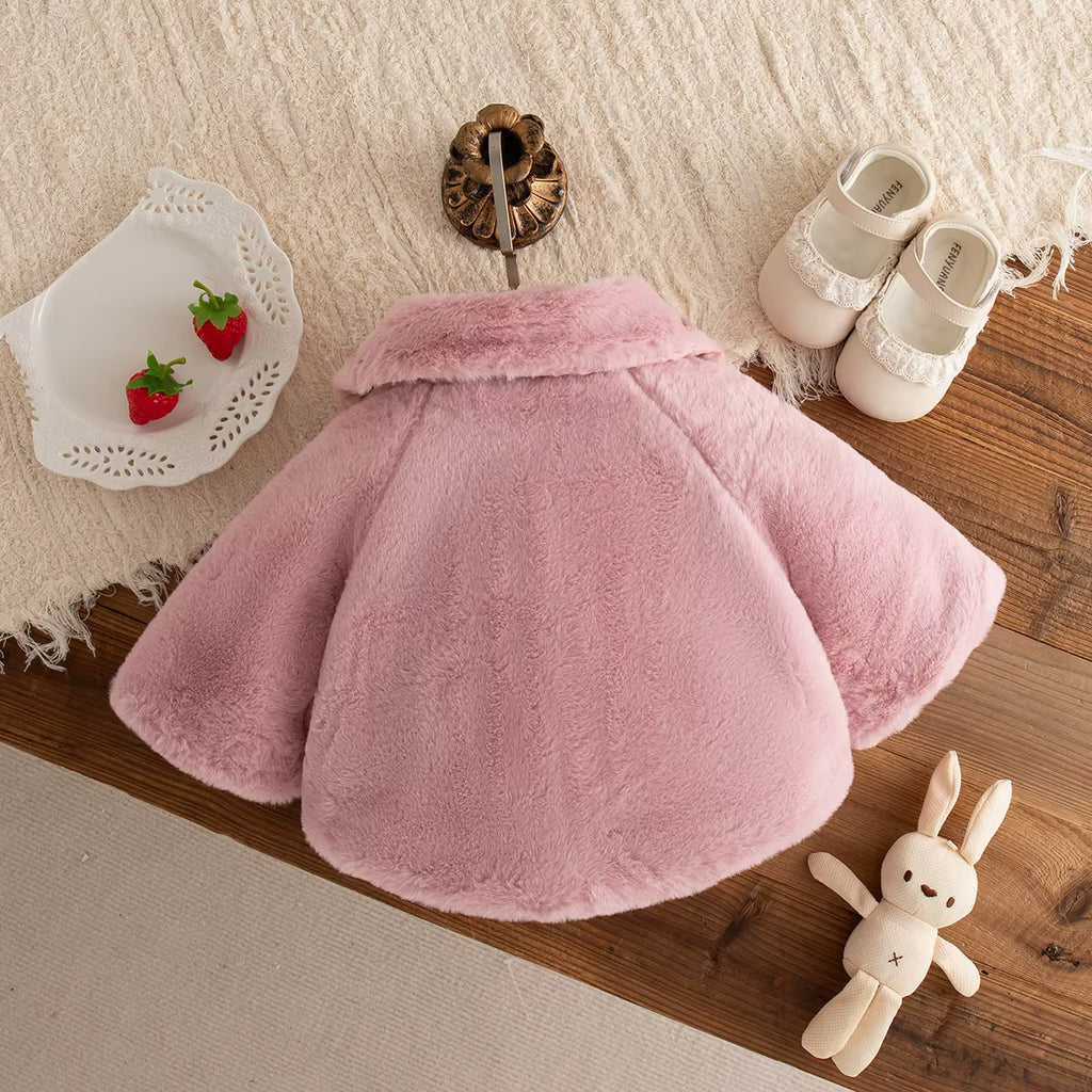 Poncho manteau bébé et enfant fraise