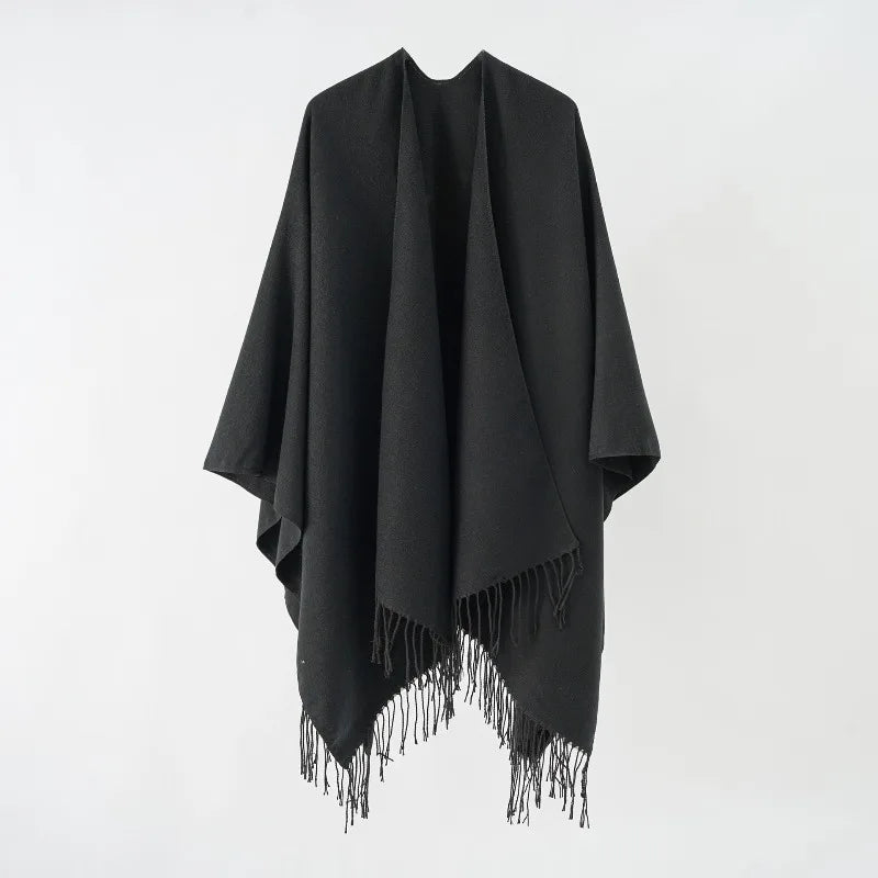 Poncho pour femme à franges boho