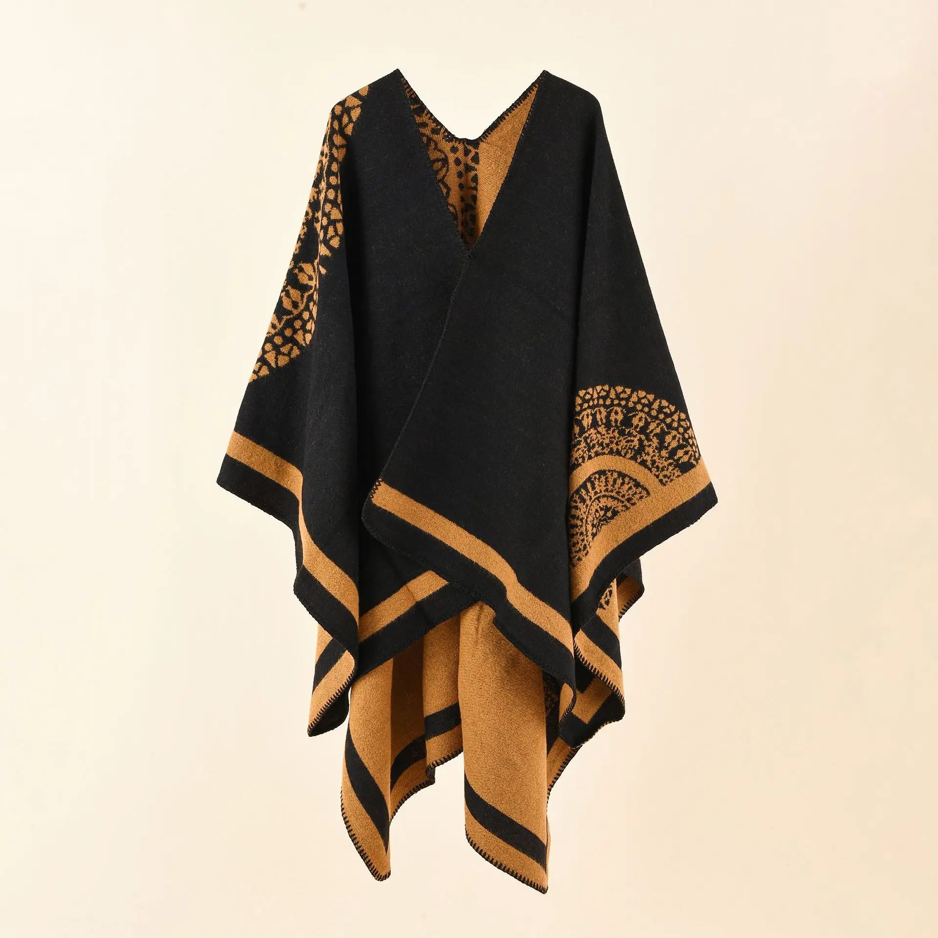 Poncho pour femme d'hiver à motif