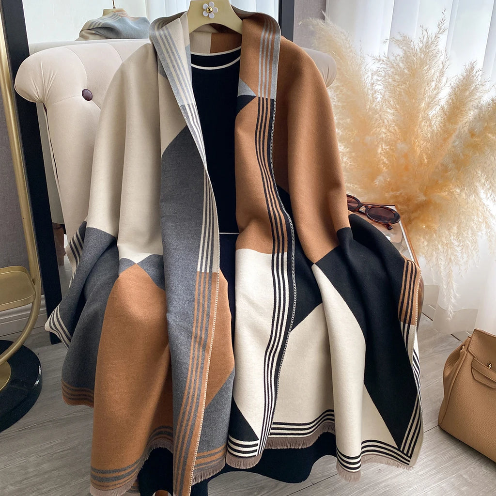 Châle femme d'hiver long chic