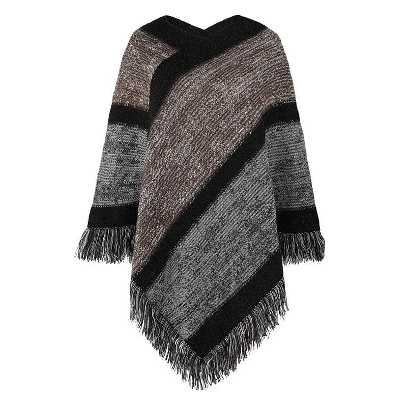 Poncho femme arc-en-ciel boho