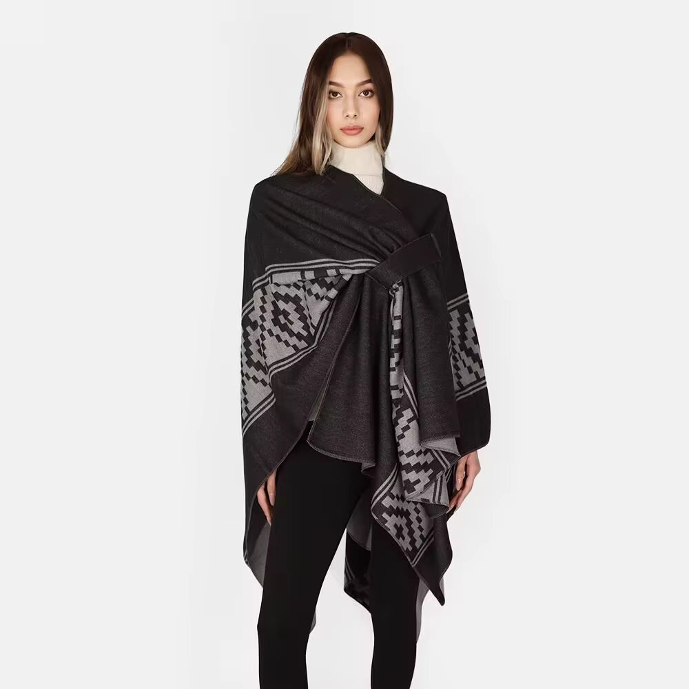 Poncho femme Bohème Long en coton et polyester