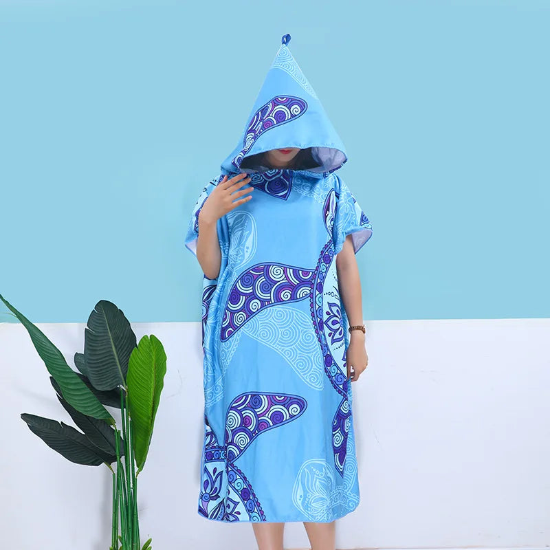Poncho de surf absorbant tortue