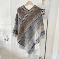 Poncho pour femme boho à bandes