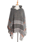 Poncho femme hiver à capuche