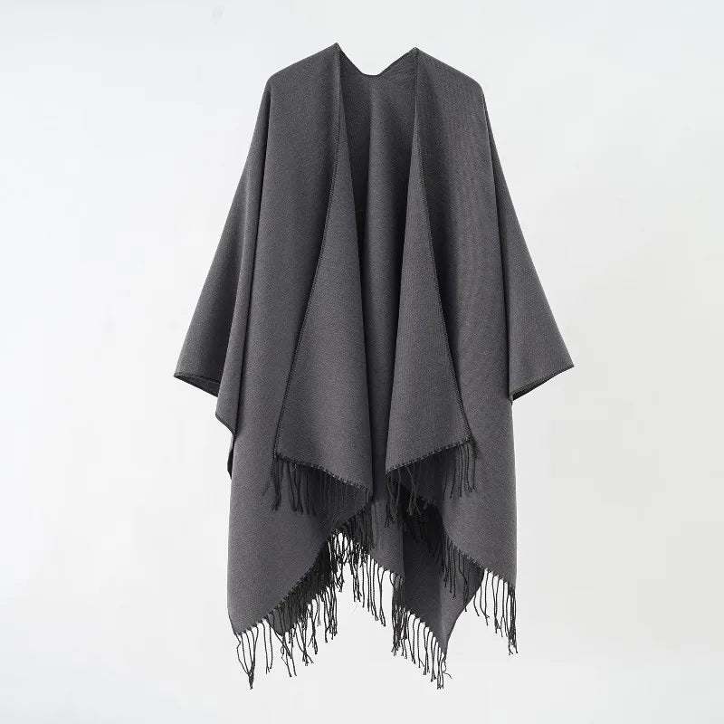 Poncho pour femme à franges boho