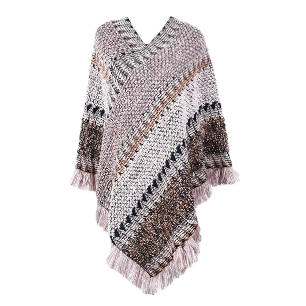 Poncho pour femme style tricot & boho