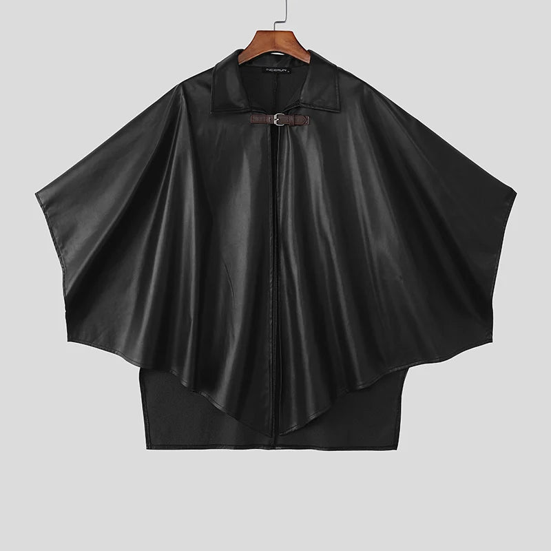 Poncho homme simili-cuir