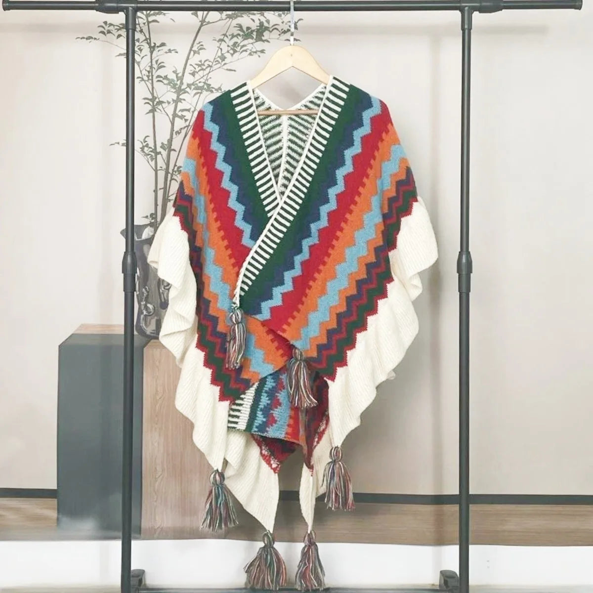 Poncho pour femme bohème old style