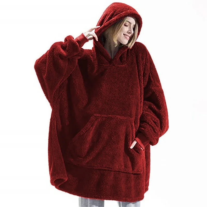 Poncho polaire réversible femme et homme