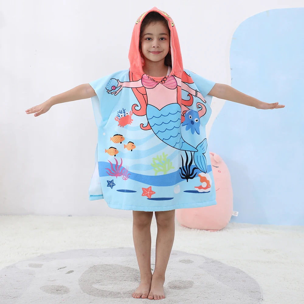 Poncho serviette de plage pour enfant rigolo