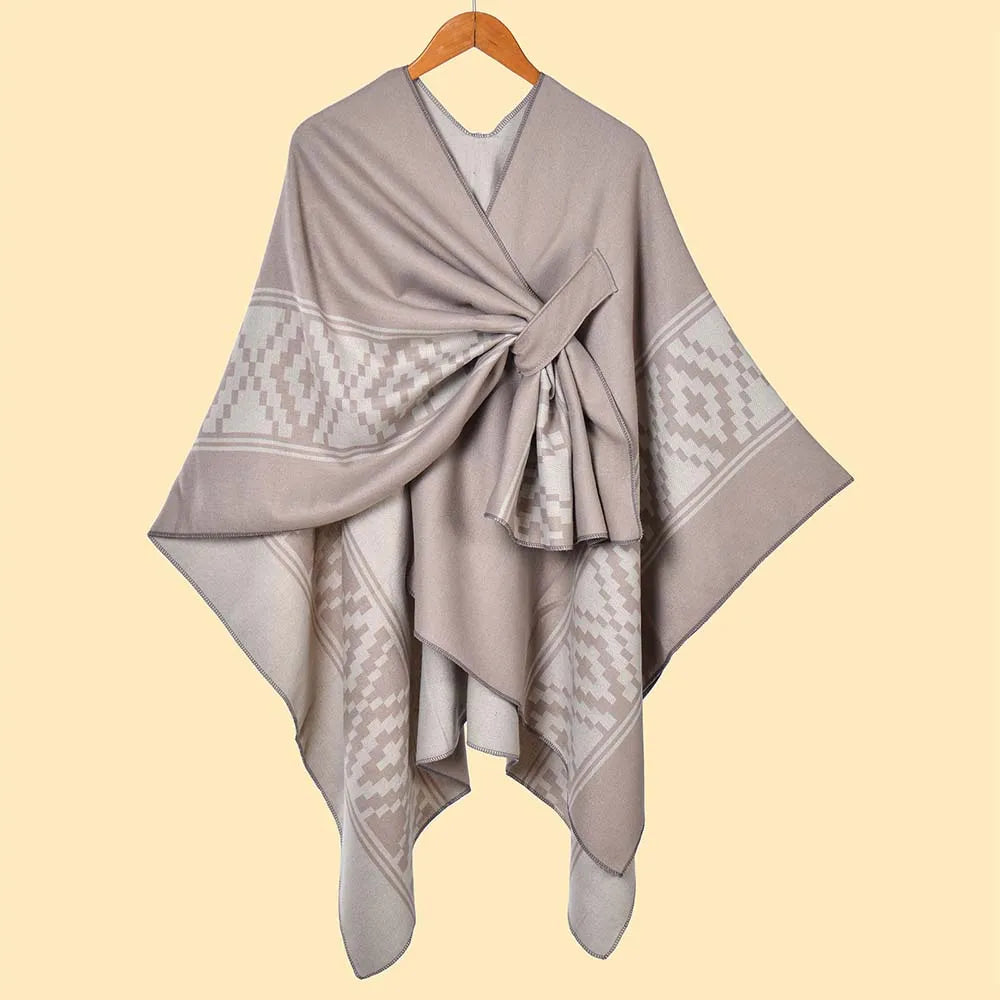 Poncho femme Bohème Long en coton et polyester
