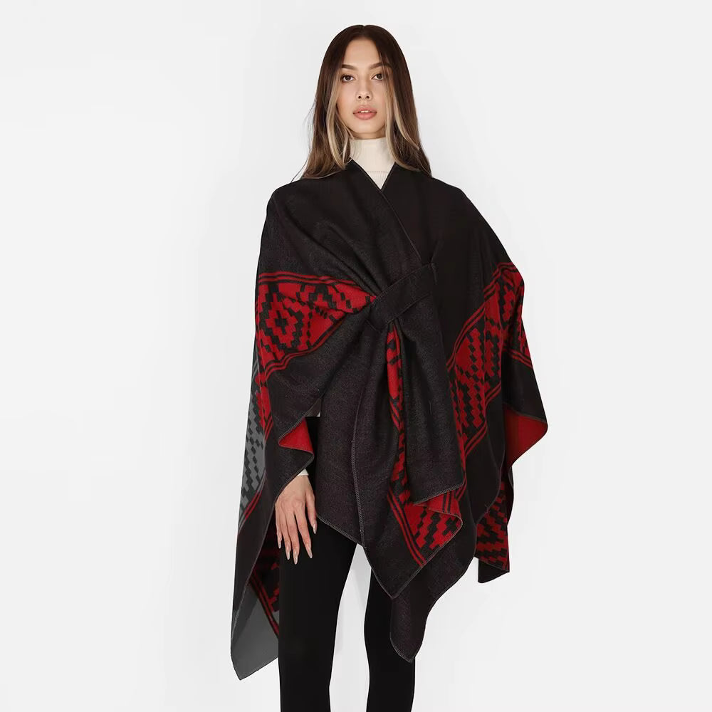 Poncho femme Bohème Long en coton et polyester