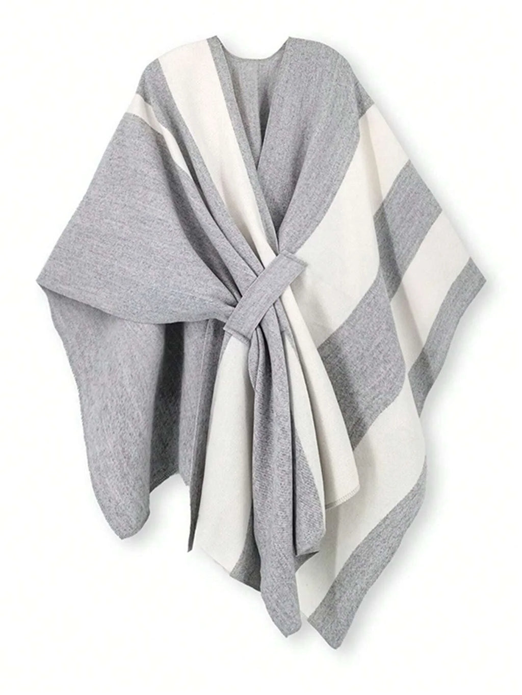 Poncho pour femme style luxueux rayé