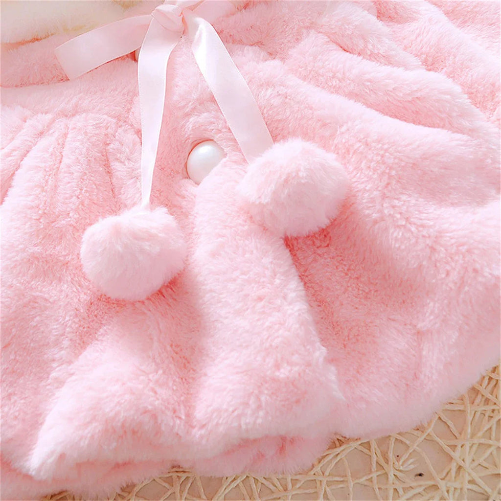Poncho châle pour bébé en coton et polyester