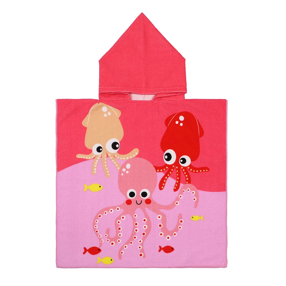 Poncho serviette cartoon de plage pour enfant cartoon