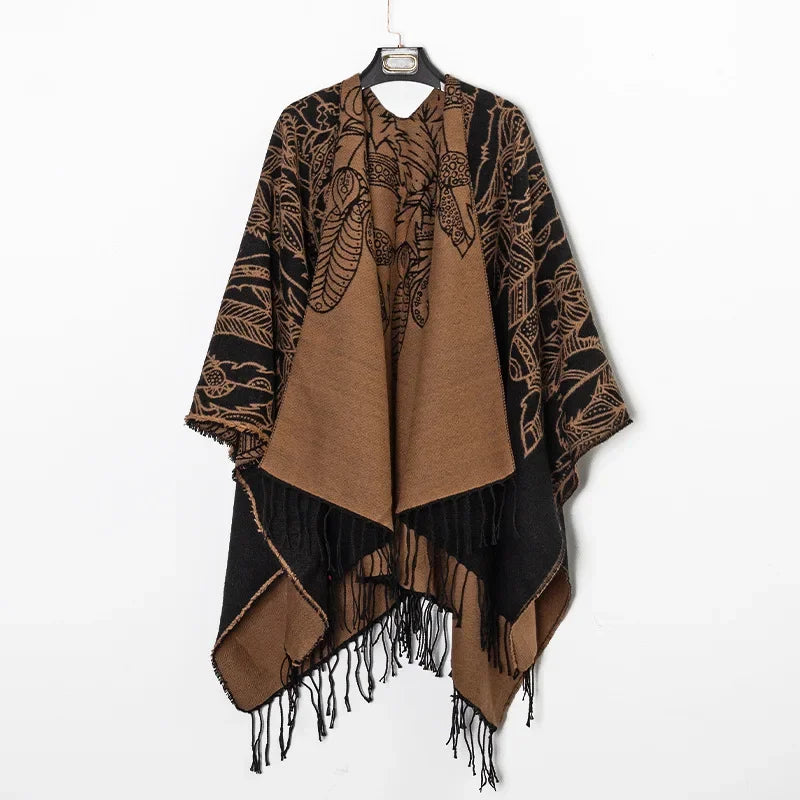 Poncho homme boho à capuche