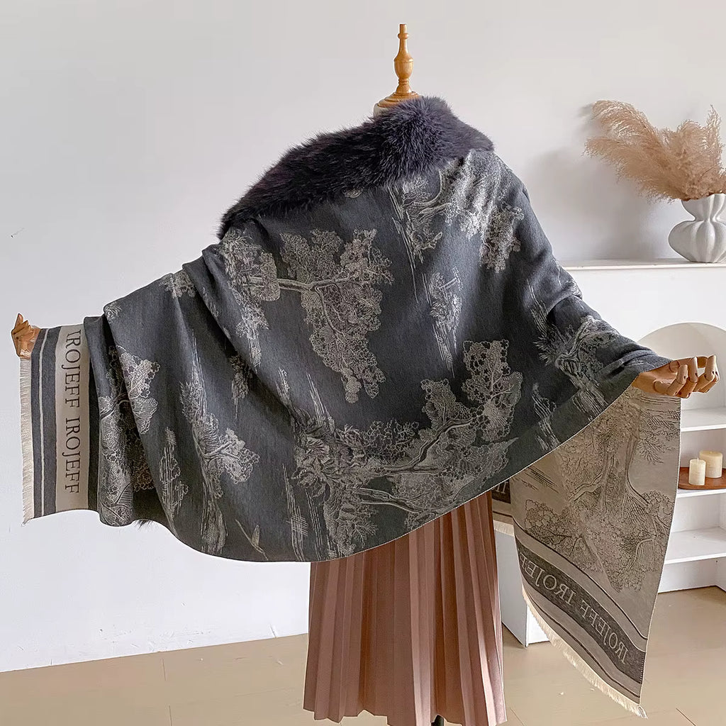 Poncho pour femme épais long chic