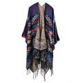 Poncho pour femme style tradi boho à motifs en cachemire et acrylic