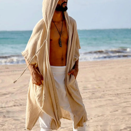 poncho d'été long pour hommes