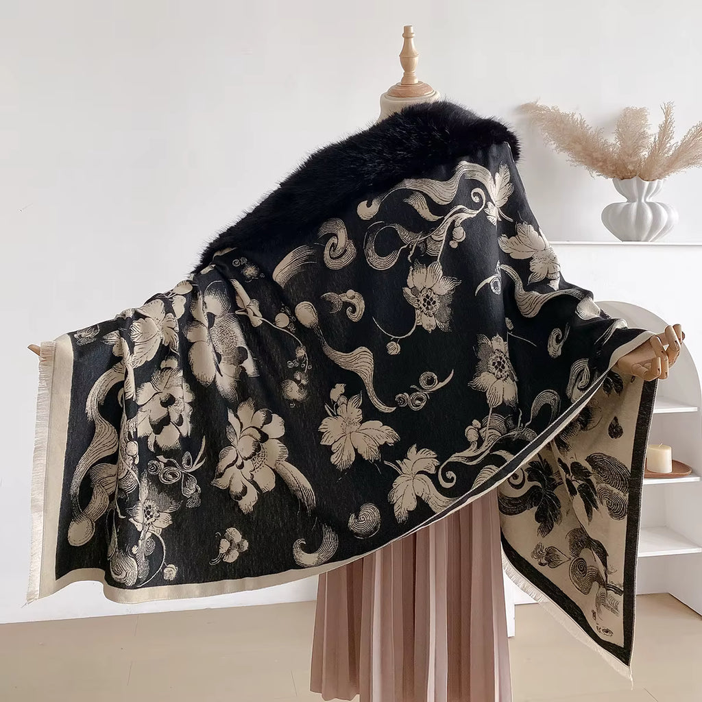 Poncho pour femme épais long chic
