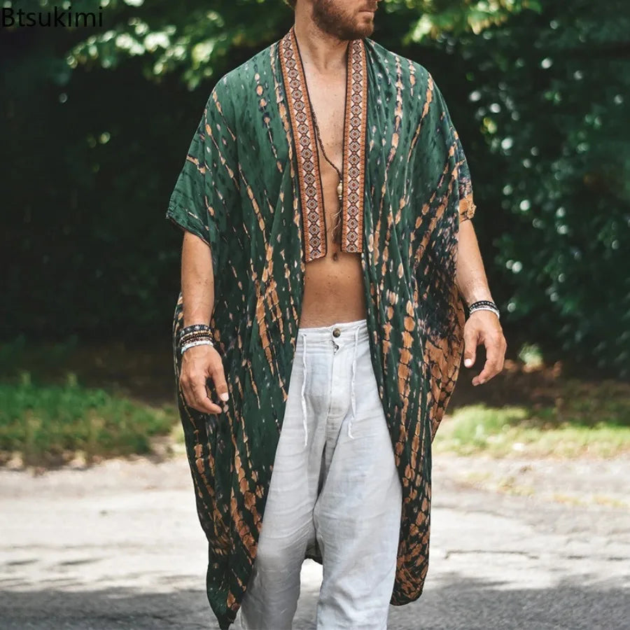 Poncho ouvert boho pour hommes